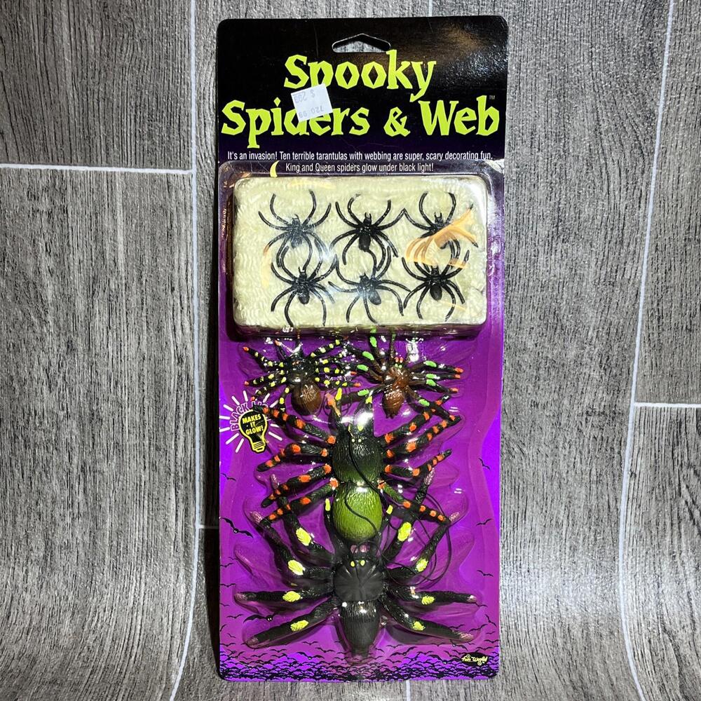 Fun World 8827ACE Spooky Halloween Spiders And Web, Black